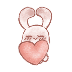 [LINEスタンプ] ぽっちゃりうさぎ<3