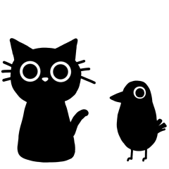 [LINEスタンプ] くろねことカラス 第二弾