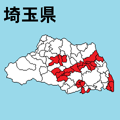 [LINEスタンプ] 埼玉県の市町村地図 その2の画像（メイン）