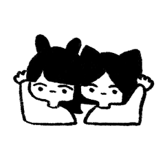 [LINEスタンプ] ねこみみちゃん と うさみみちゃん