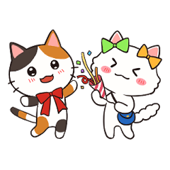 [LINEスタンプ] りぼんねこたん(丁寧)