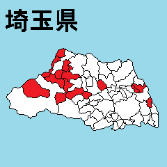 [LINEスタンプ] 埼玉県の市町村地図 その3の画像（メイン）