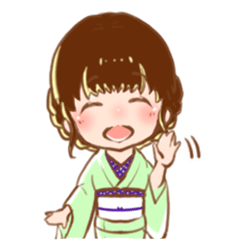 [LINEスタンプ] キモノ女子 日常ver.