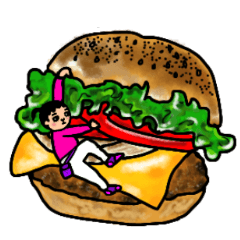 [LINEスタンプ] 食べ物のことしか頭にないMiko白目シリーズ