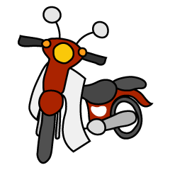 [LINEスタンプ] 赤い小型バイクでツーリング