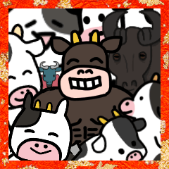 [LINEスタンプ] 色々な牛さんで新年のご挨拶【BIGstamp】