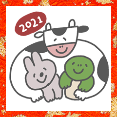 [LINEスタンプ] かめうさ冬デイズ 2021