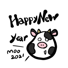 [LINEスタンプ] Happy New year(2021年うしさん)