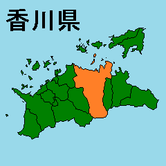[LINEスタンプ] 拡大する香川県の市町村地図の画像（メイン）