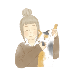 [LINEスタンプ] ゆるふわガールと2匹の猫