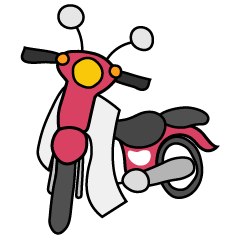 [LINEスタンプ] ピンク色の小型バイクでツーリング