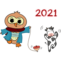 [LINEスタンプ] アウリンふくろう―2021年