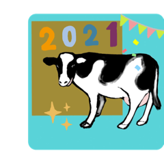 [LINEスタンプ] 年賀スタンプ牛