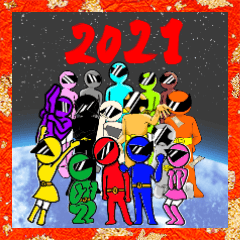 [LINEスタンプ] 激情戦隊ヒョウゲンジャー New Year 2021