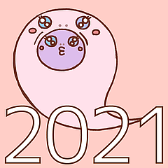 [LINEスタンプ] フーセンガムマン2021