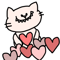 [LINEスタンプ] バレンタインのしろねこ