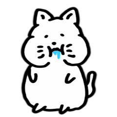 [LINEスタンプ] 水をのみすぎたネコ1