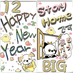 [LINEスタンプ] 【Big】シーズー犬12『新年』