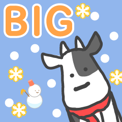 [LINEスタンプ] 【BIGスタンプ】かわいい牛の冬の画像（メイン）