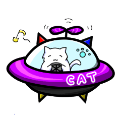 [LINEスタンプ] ゆるふわ白猫星人その二 セリフ無し