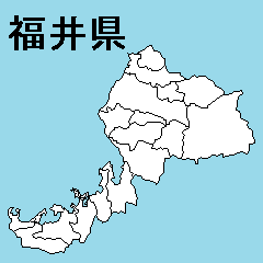 [LINEスタンプ] 福井県の市町村地図の画像（メイン）