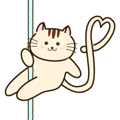 [LINEスタンプ] ポールダンスをする敬語 猫スタンプの画像（メイン）